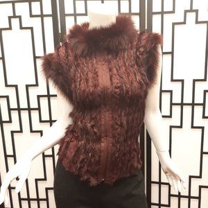Love Token Real Rabbit & Fox Fur Fitted Vest 😻